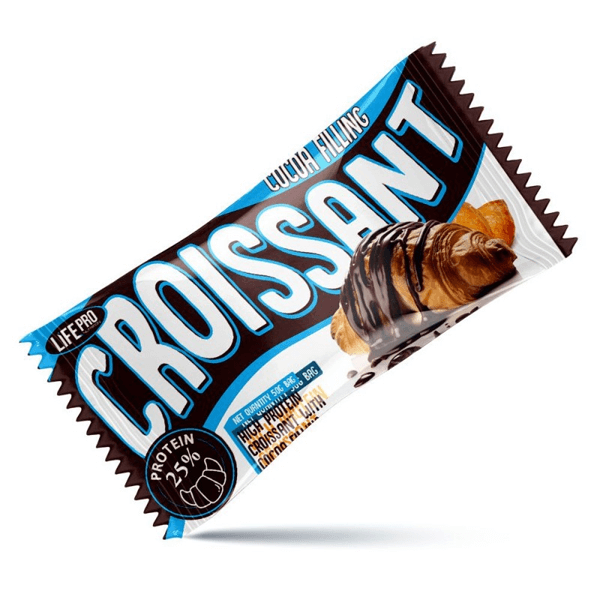 Croissant 24% protein apresentação de 50g feito por LifePRO suplemento de tabletas de chocolate