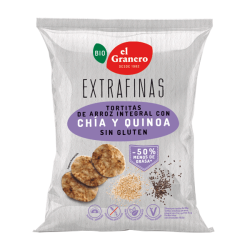 Extrafinas Tortitas de Arroz Integral de Quinoa y Chía Sin Gluten Bio - 60g [El Granero]