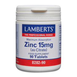 Zinc 15mg pacote de 90 comprimidos feito por Lamberts suplemento de minerais