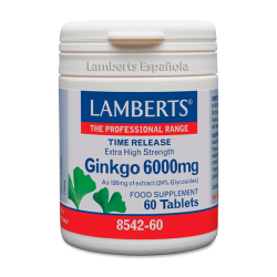 Ginkgo biloba 6000mg embalagem de 60 comprimidos - concentração-memória da marca Lamberts